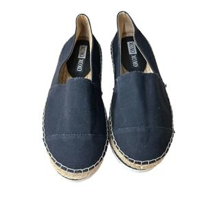XOXO Laney Women 7.5 M Black Canvas Espadrille Slip On Flat Shoes X0153600